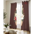 thumbnail image 5 of Cherry Blossoms Sheer Curtains 84 Inch Length 2 Panels Set for Living Room/Bedroom, Japanese Spring Floral Leaves Rustic Brown Kitchen Curtains Grommet Semi-Sheer Curtains Window Treatments 42"x84"x2, 5 of 7
