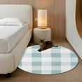 thumbnail image 2 of Round Rugs 4Ft, Aqua Plaid Round Area Rug Washable Indoor Throw Carpet, Spring Summer Farmhouse Buffalo Checkered Soft Non Slip Circle Rug for Kitchen Nursery Room Home Decor Aesthetic, 2 of 8