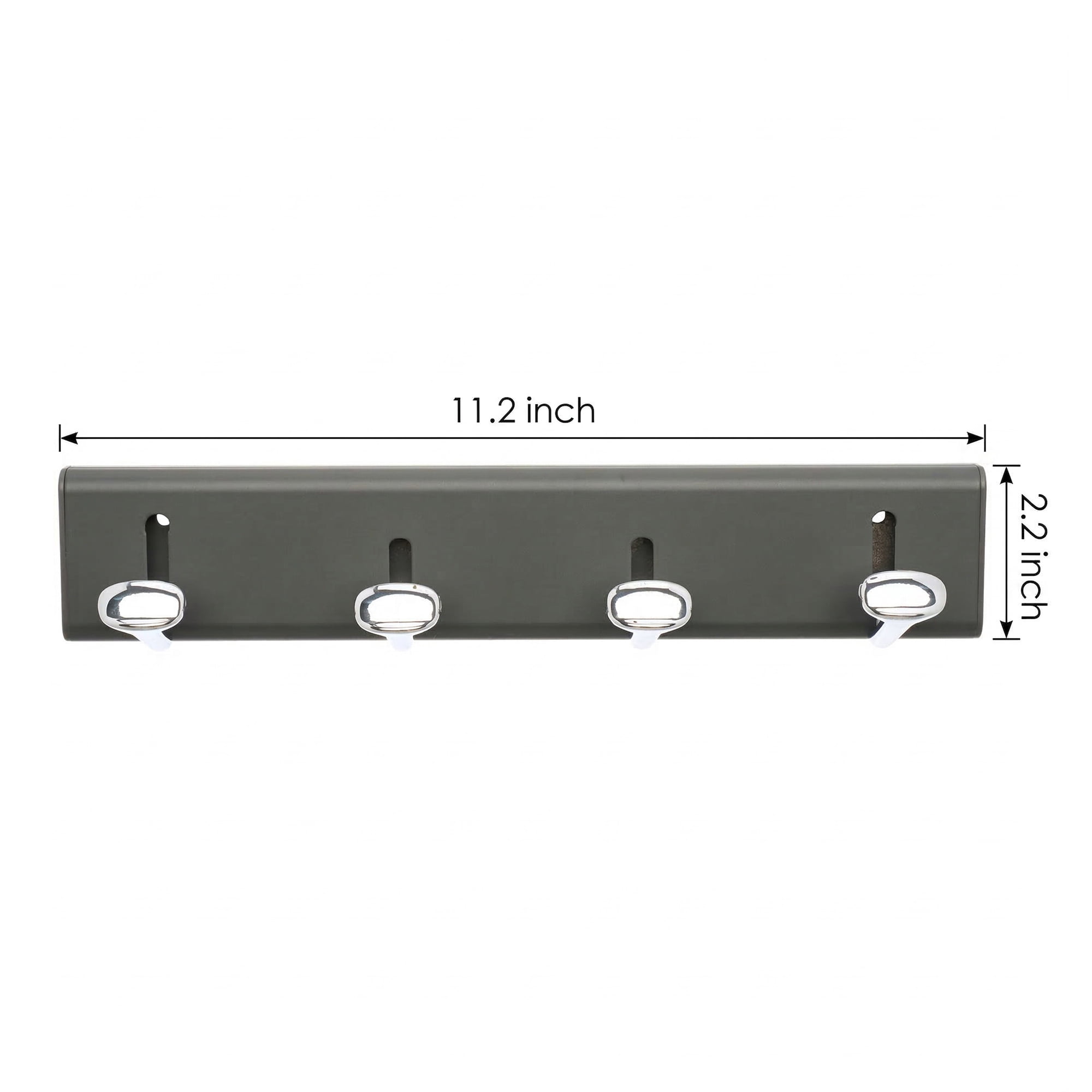 Unique Bargains Coat Rack Wall Mount Aluminum Hook for Entryway Gray 11.2"x2.2"