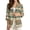 Aztec Tribal Geometric, variant on Women's Faux Linen Blazer Aztec Tribal Geometric Print Casual Open Front 3/4 Sleeve Lightweight Work Jacket with Pockets Spring Summer Cardigan Wear, L