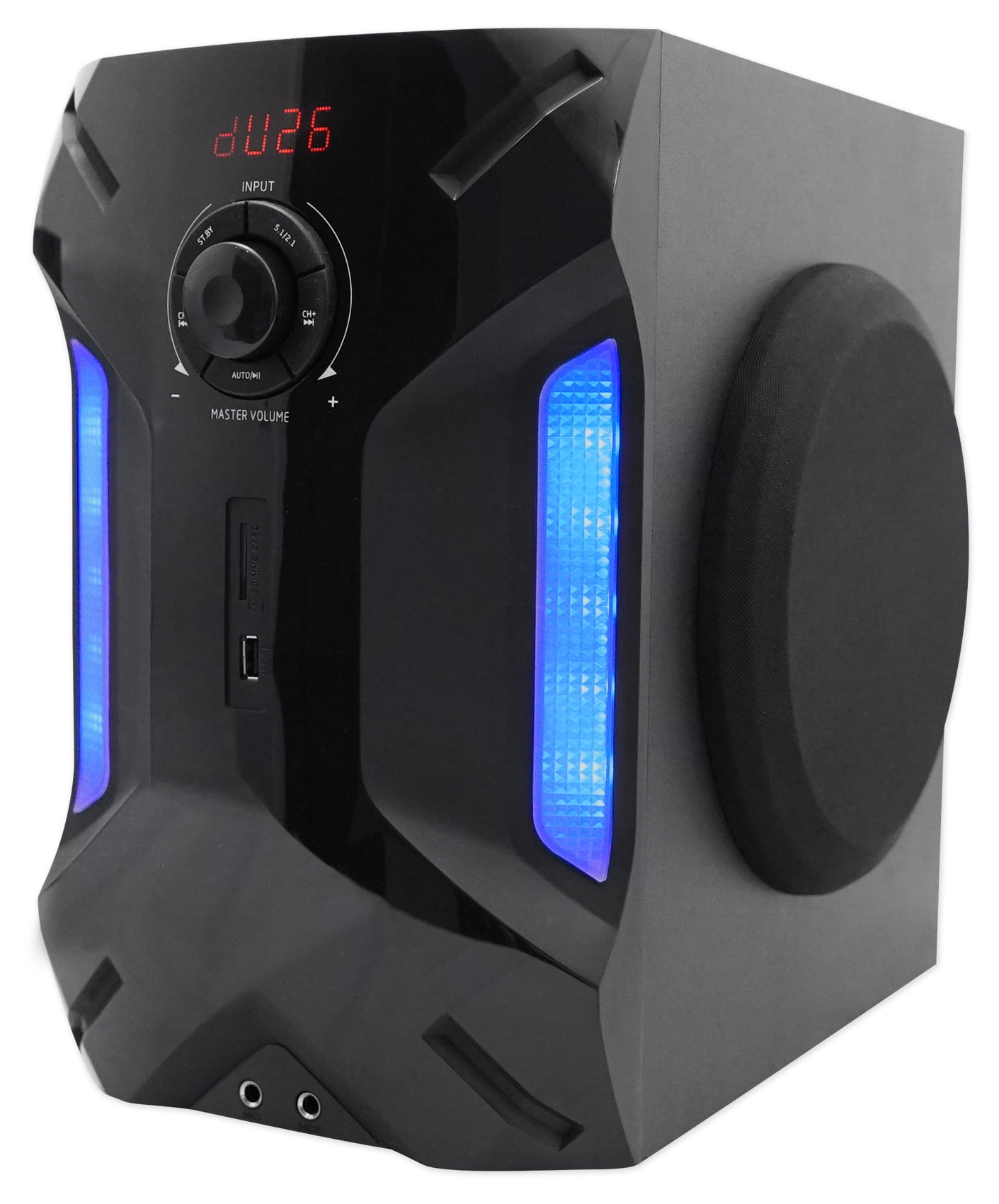 Rockville Hybrid Home Theater Karaoke Machine System w/8" Sub+(2) Wireless Mics