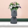 thumbnail image 4 of jifeng Abstract Easter Island Planter Statue Pot Face Vase Sculpture Ornament Brown, 4 of 7