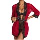 thumbnail image 1 of Camisón Sexy de moda para mujer, cárdigan, lencería sólida, traje de dormir de malla de empalme de encaje Fridja  nalpqowj28399, 1 of 7