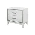 thumbnail image 2 of Almera Glitter White Nightstand | Glam Transitional 2-Drawer Bedroom Storage | Crushed Crystal Handle | Rubberwood & MDF | 27.56" W | White Finish | Ideal for Bedroom Use, 2 of 6