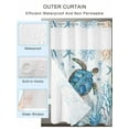 thumbnail image 2 of No Hook Cloth Fabric Shower Curtain with Snap in Liner, Turtle Waterproof Shower Curtains Set with See Through Top Window, Blue Coastal Starfish Ocean Coral Nautical Bath Curtains Shower 72"x78", 2 of 6