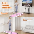 thumbnail image 3 of EverNest Living Pink 2-in-1 Folding Under Desk Treadmill with Incline, Remote & Handle, 3 of 18