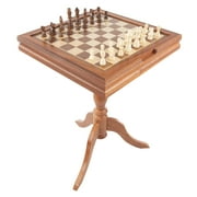 3-in-1 Reversible Game Table with Chess and Backgammon Set