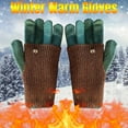thumbnail image 4 of WEGFTDUOP Winter Color Blocked Knitted Gloves Women Wool Warm Cycling Student Gloves, 4 of 5