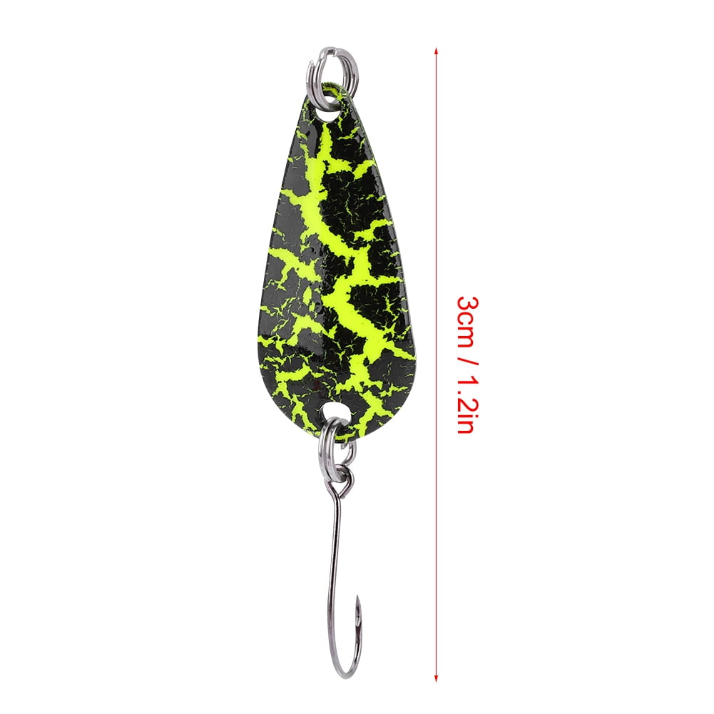 10pcs Fluorescent Fishing Lures Alloy Fishbaits Hard Spoon Baits with Hook Set