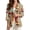 Abstract Geometric, variant on Vintage Sunflower Floral Print Womens Linen Style Blazer 3/4 Cuffed Sleeve Cardigan Coat, M
