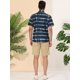 thumbnail image 5 of Camisas hawaianas a rayas manga corta botones diseño tie-dye Verde marino T M, 5 of 6