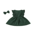thumbnail image 4 of Robe en Velours Côtelé Sans Manches à Volants avec Bandeau pour Bébés Filles, 4 of 6