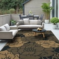 thumbnail image 4 of KUETH 5'x 8' Outdoor Rug Plastic Waterproof Outside Foldable Flower Mat UV Resistant Patio RV Deck Carpet,Black Brown, 4 of 6