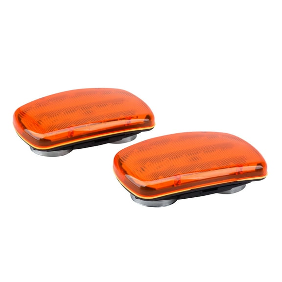 2 Pack Magnetic Super Bright Amber LED Safety Lights with 1 Mile Visibility