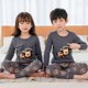 thumbnail image 1 of Pijamas navideños para niños y niñas, conjunto de algodón, ropa de dormir para el hogar, otoño e invierno, dos piezas, 1 of 4