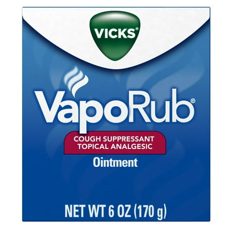 Vicks VapoRub Original Cough Suppressant, Topical Analgesic Ointment, 6 oz, Best used for relief from cold symptoms, aches, and (Best Prescription Cough Suppressant)