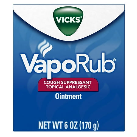 Vicks VapoRub Original Cough Suppressant, Topical Analgesic Ointment, 6 oz, Best used for relief from cold symptoms, aches, and (Best Over The Counter Worm Medicine For Cats)