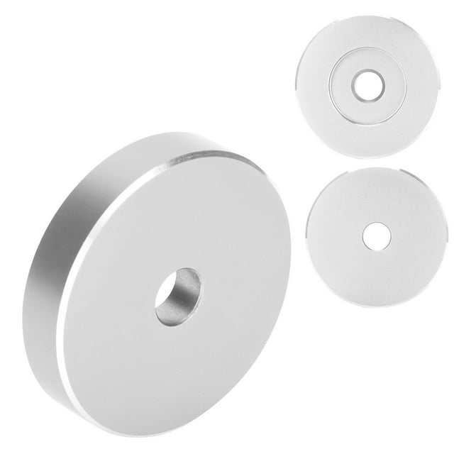 Adaptador de tocadiscos de 45 RPM para discos de vinilo con orificios grandes, hoja de conversión, adaptador de abrazadera de vinilo negro para la mayoría de discos con orificios grandes, color plate