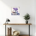 thumbnail image 3 of ZHONGYUTONG Purple Flower Wall Art Rustic Floral Painting Print Lavender Flower Canvas Pictures Bathroom Bedroom Home Farmhouse Wall Decor Frame (16.00"x16.00"), 3 of 6