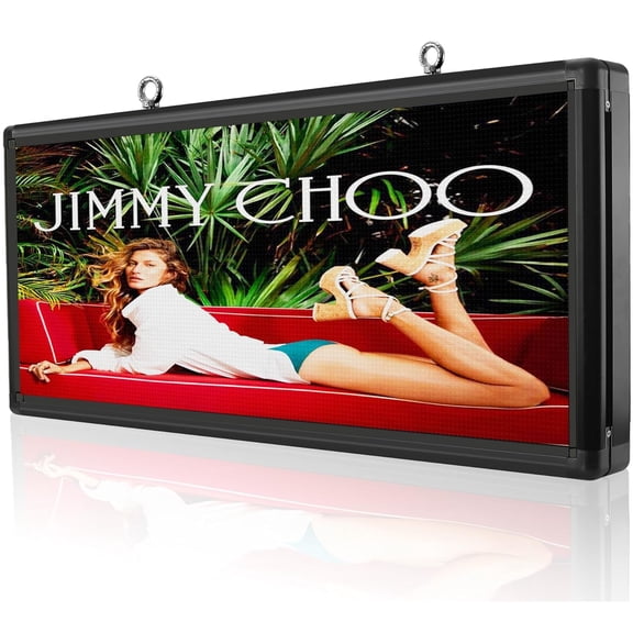 P6 4018 Inch Programmable LED Sign Board Custom Scrolling Digital Marquee for Business Advertising, Outdoor Electronic Message Display with Text/Image/Video Support, Stock Ticker & Remote Control