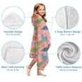 thumbnail image 7 of Pink Dinosaur Floral Pattern Hooded Bath Towel，60"x35" for Ages 3 To 12 Kids, Quick Dry Lightweight Soft Microfiber Hood Beach Towel Cover Up for Kids, 7 of 7