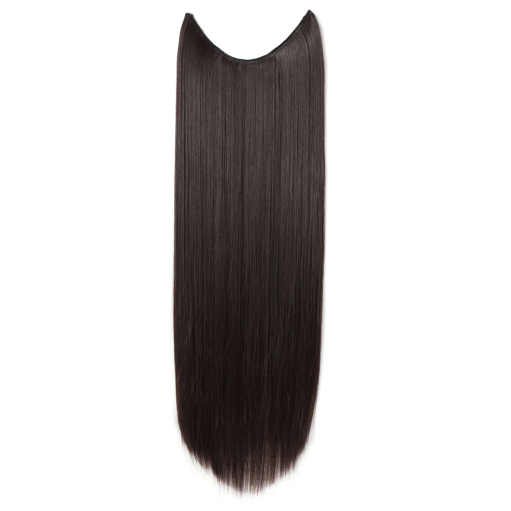 Onedor 24 Straight Transparent Wire Hair Extensions Dark Brown 4 Walmartcom - blonde wavy curls hair extensions roblox