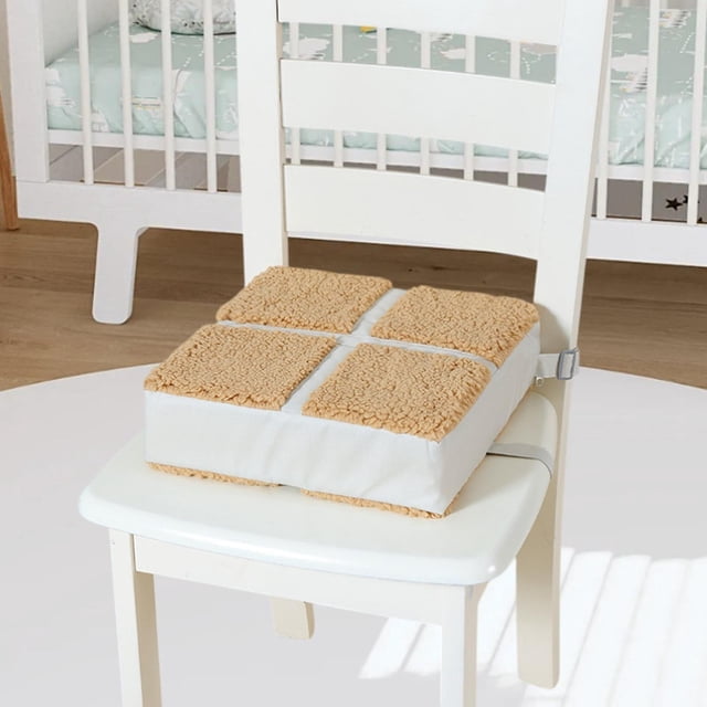 Asiento elevador para niños pequeños, antideslizante, ligero, 32x32x8cm, diseño de cremallera, cojín creciente multiusos, cojín de asiento para sillas caqui