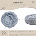 thumbnail image 6 of Calming Dog Bed for Medium Size Dogs, Anti-Anxiety Donut Medium Pet Bed Washable, Anti-Slip Round Fluffy Plush Faux Fur Puppy Bed, Fits up to 45 lbs Pets (Dark Grey, 30"), 6 of 14