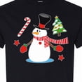 thumbnail image 4 of Inktastic Top Hat Snowman with Christmas Tree and Candy Cane T-Shirt, 4 of 5