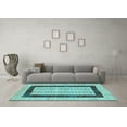 thumbnail image 3 of Ahgly Company Indoor Rectangle Solid Light Blue Modern Area Rugs, 8' x 12', 3 of 4