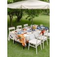thumbnail image 3 of Outdoor Tablecloth with Umbrella Hole and Zipper, Fall Orange Blue Rectangle Table Cloth 54x80 Inch Waterproof Tablecloth, Thanksgiving Floral Botanical Retro Picnic Table Cover for Patio Camping, 3 of 7