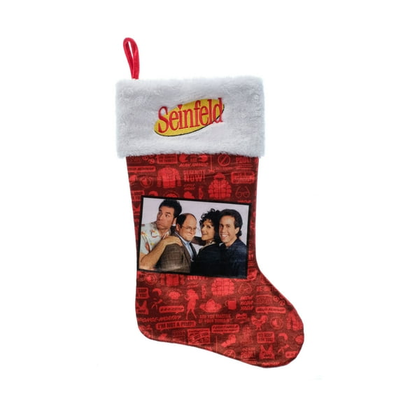 Seinfeld 20 inch Velour Christmas Stocking, Red, Multi-Color