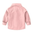thumbnail image 4 of ZACPNCV Boys Linen Button Down Dress Shirt Kids Long Sleeve Shirts Tops Pink 3-4 Years, 4 of 7