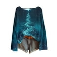 thumbnail image 6 of yoeyez Ugly Christmas Sweater Women Xmas Knit Pullover Sparkly Christmas Tree Shirts Dropped Long Sleeve Fall Crochet Sweater Tops Holiday Clothes, 6 of 6