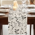 thumbnail image 3 of Table Runners 36 Inches Long Dress Scarves, Black Grey Botanical Farmhouse Kitchen/Dining Table Runner, Short Coffee Tablerunners, Rustic Country Spring Floral Summer Leaf 13x36 Inch, 3 of 9