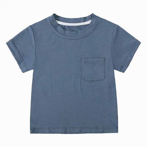 Splozh Toddler Tshirts Boys Cotton Boys Kids Tshirt 3 6 9 12 18 24 Months 2T 3T Short Sleeve Summer Tops Clothes Tee Shirts for Toddlers,Navy,3-6 Months