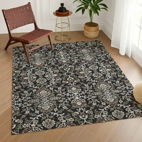 Addison Rugs Chantille Indoor/Outdoor Transitional Global Black Machine Washable Rectangle Rug, 10' x 14'
