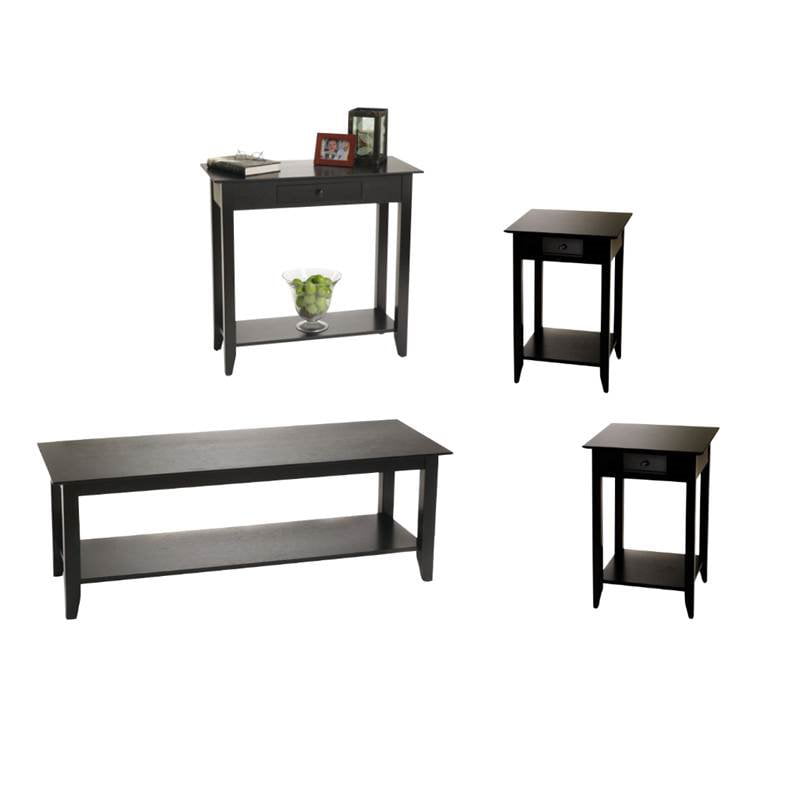 4 Piece Coffee Table Set With, Console And Coffee Table Set