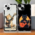 thumbnail image 2 of Guitar Cat Phone Case For iPhone 16 Plus 15 14 13 12 Pro Max Mini 11 XS X XR Soft Silicone Cover, 2 of 5