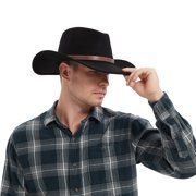 Kanut Sports - Rocky - Wool Felt Western-Style Black Cowboy Hat for Male