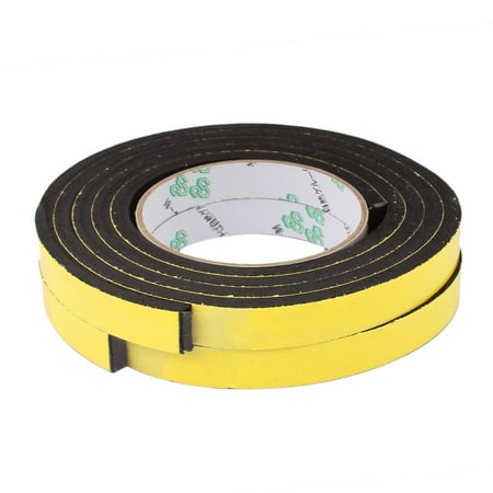 2 Pcs 15 x 6mm Single Sided Self Adhesive Shockproof Sponge Foam Tape 2M Length