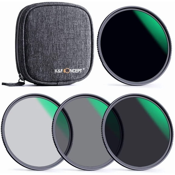K&F CONCEPT 82mm Fixed ND4 ND8 ND64 ND1000 Lens Filters Kit-Optical Glass Neutral Density Lens Filter with 28 Multi-Coated (Nano-X Series)