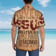 thumbnail image 6 of Religious Words Hawaiian Shirts For Men, Summer Short-Sleeve Relaxed-Fit Button-Down Shirts Medium, 6 of 9