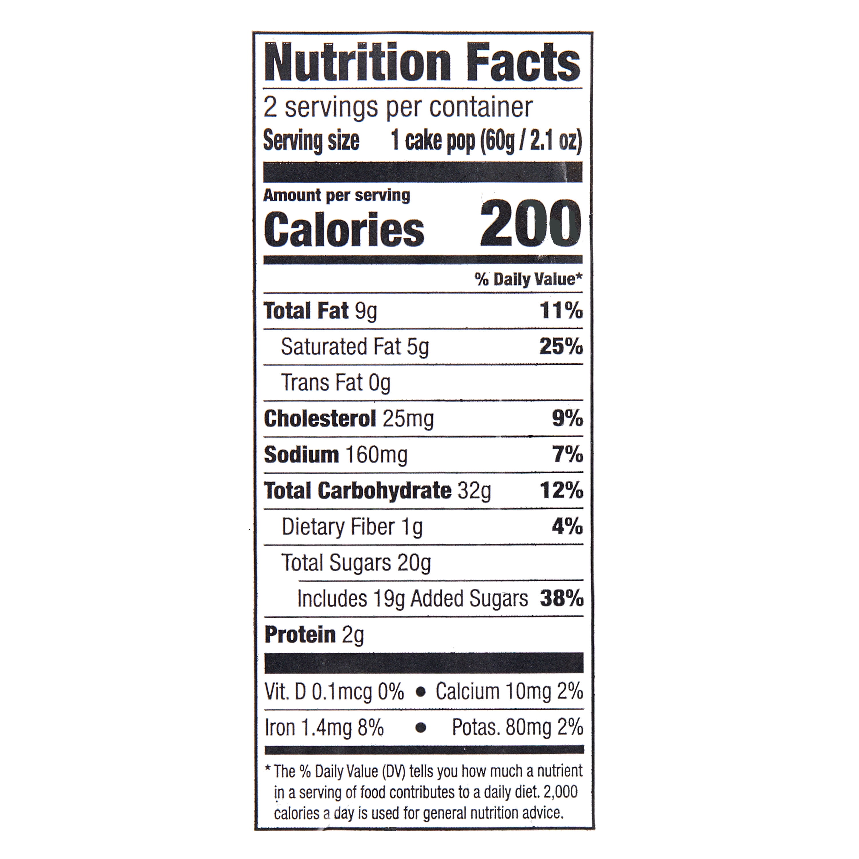 Marketside Chocolate Flavored Cake Pops, 4.2 oz, 2 Count (Ready to Eat)