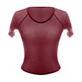 thumbnail image 4 of LSLJS Women's Sexy Short Sleeve Mesh Perspective Short Top, Lingerie Tops, 4 of 6