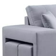 thumbnail image 2 of Everett 93 Inch Sleeper Sectional Sofa, Storage Chaise, Stools, Light Gray- Saltoro Sherpi, 2 of 5