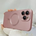 thumbnail image 3 of Magnetic case for iPhone 12 Pro Phone Case for Women, Matte Luxury Soft Metal Gloss Design with Camera Protective Film [Compatible with Magsafe] for iPhone 12 Pro 6.1"-Pink, 3 of 7
