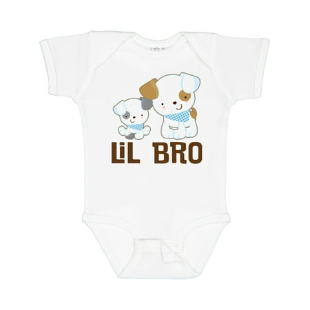

Inktastic Lil Bro Boys Puppy Brother Gift Baby Boy Bodysuit