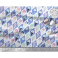 thumbnail image 2 of Soimoi Blue Cotton Voile Fabric Diamond & Ice Cream Cone Food Print Fabric by Yard 42 Inch Wide, 2 of 3