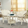 thumbnail image 6 of Pelangi Lounge Chair Natural Rattan Wicker Handmade Design w/ Cream Cushion, White Color, 6 of 7